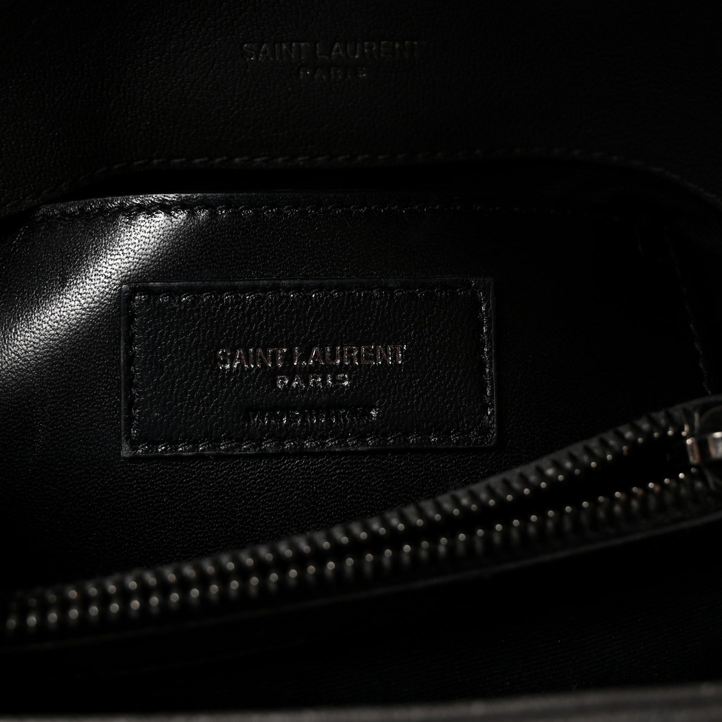 Sheepskin Matelasse Chevron Monogram Medium College Bag Asphalt