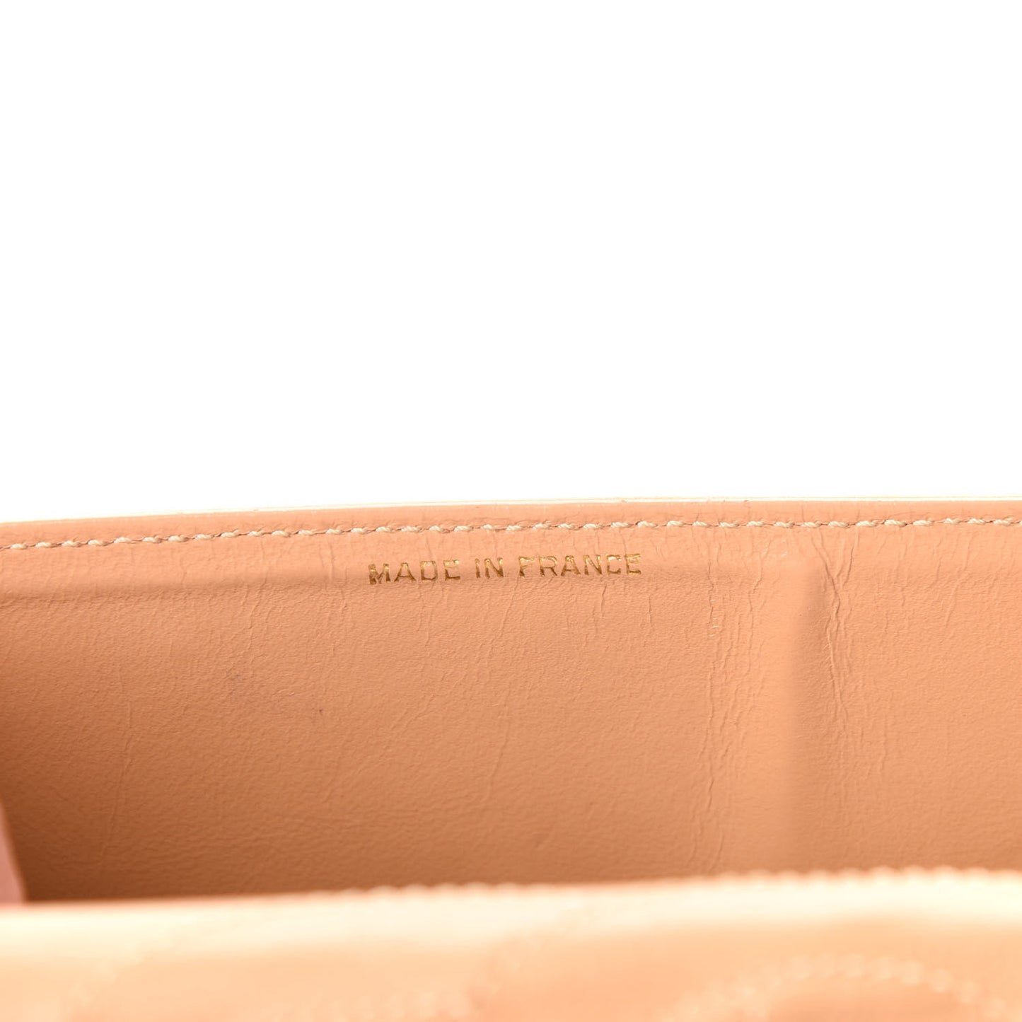 Lambskin Quilted Medium Double Flap Beige