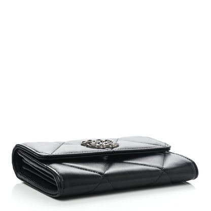 Chanel Lambskin Quilted Chanel 19 Flap Card Holder Black 4 of 9