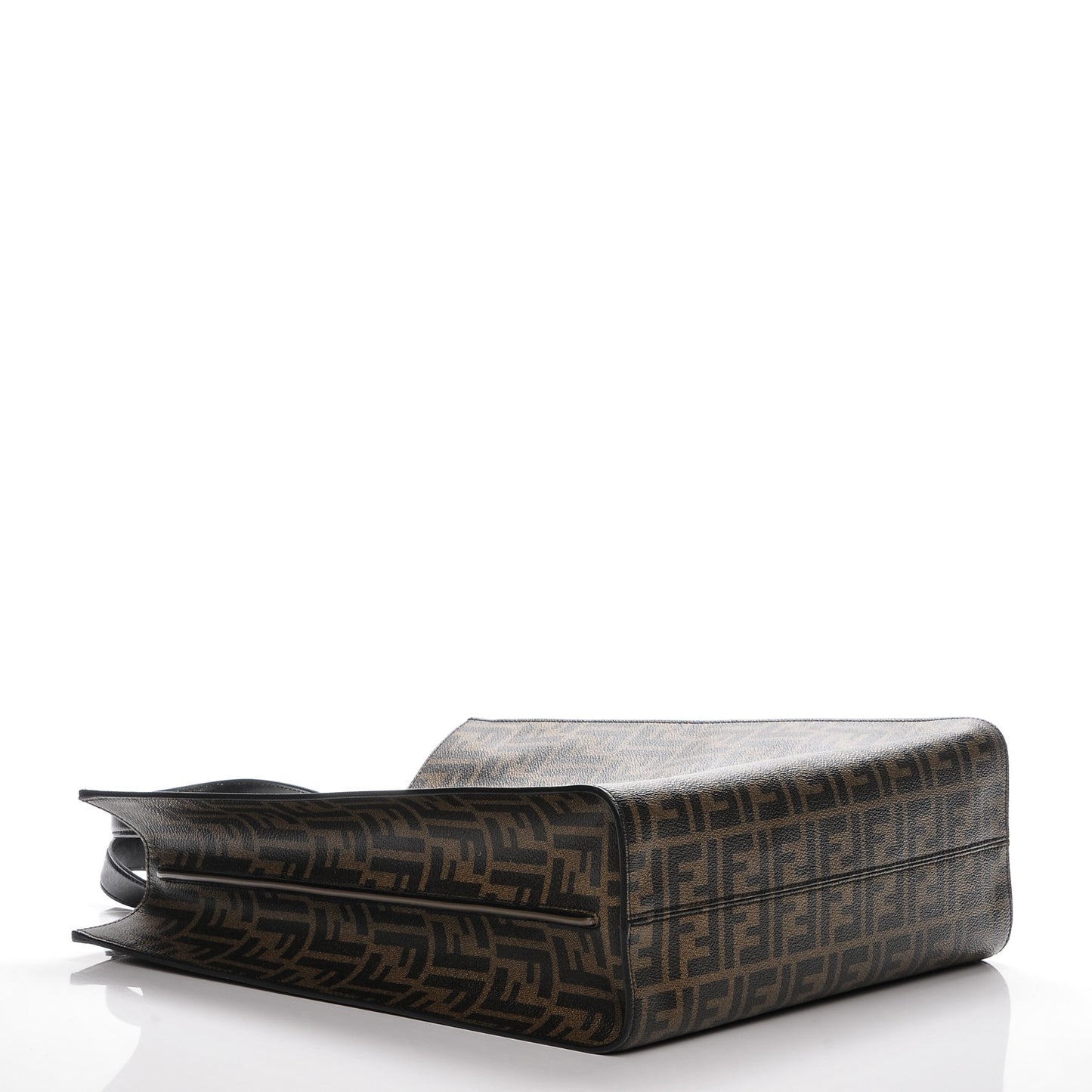 Zucca Spalmati Vitello Elite Shopping Tote Tobacco Black