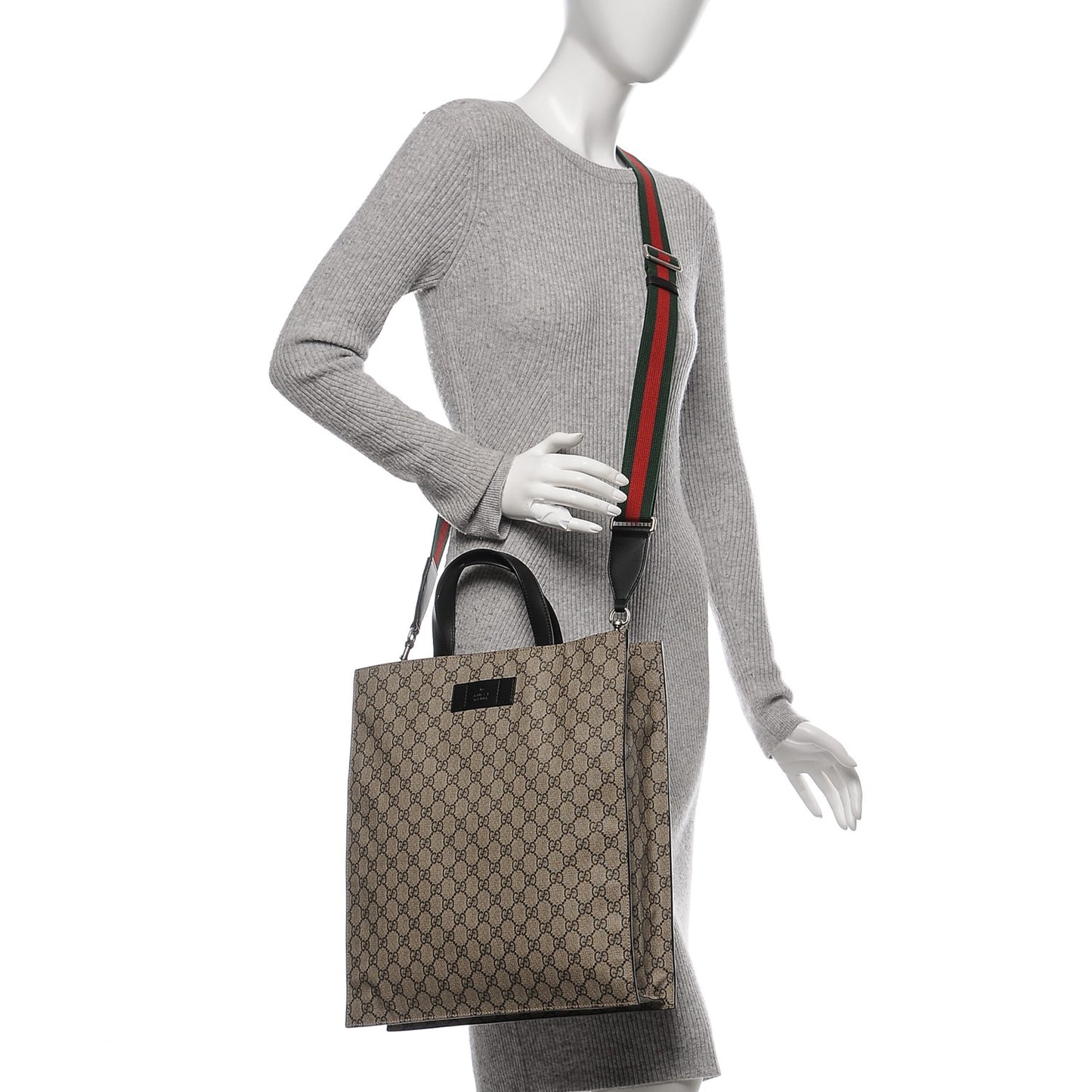 Soft GG Supreme Monogram Web Vertical Tote Black