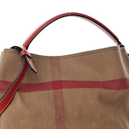 Burberry Canvas Mega Check Medium Susanna Hobo Red 11 of 11