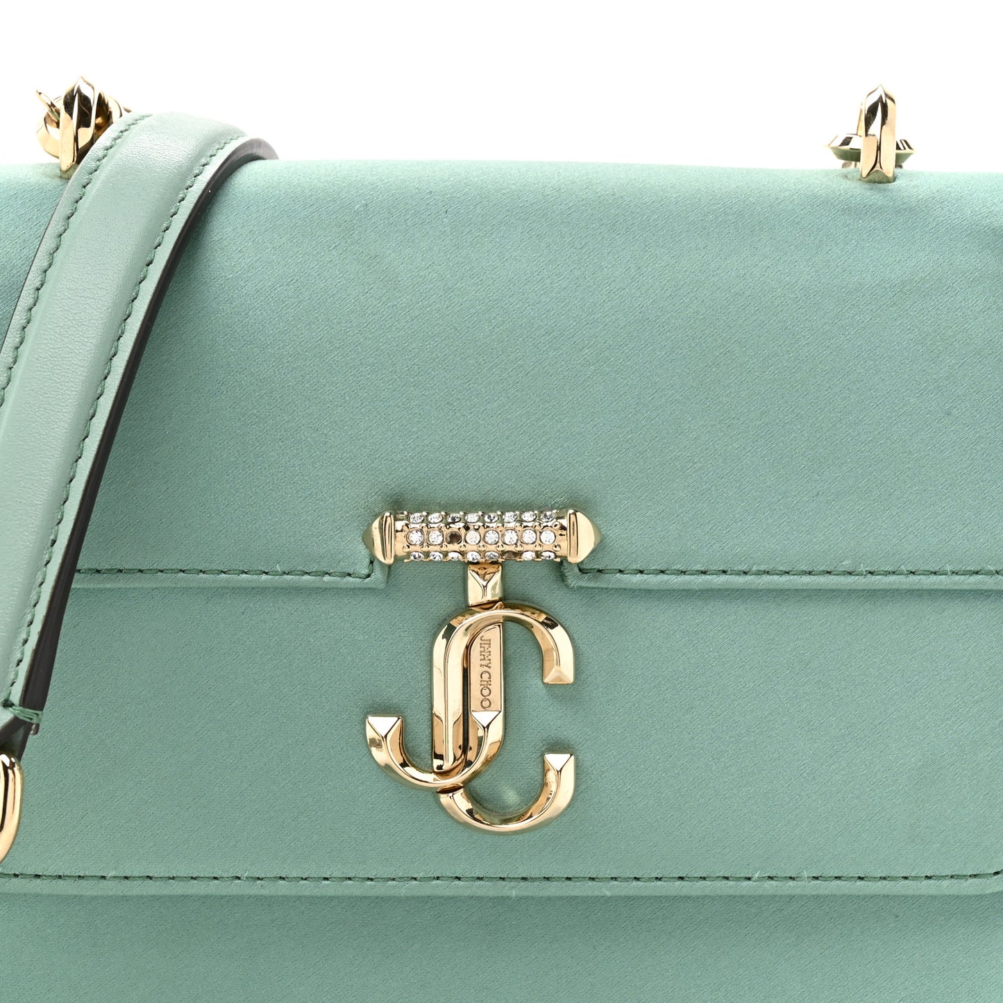 Satin Pearl Varenne Shoulder Bag Green