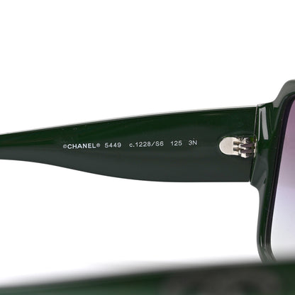 Chanel Acetate Shield Sunglasses 5449 Dark Green 6 of 9