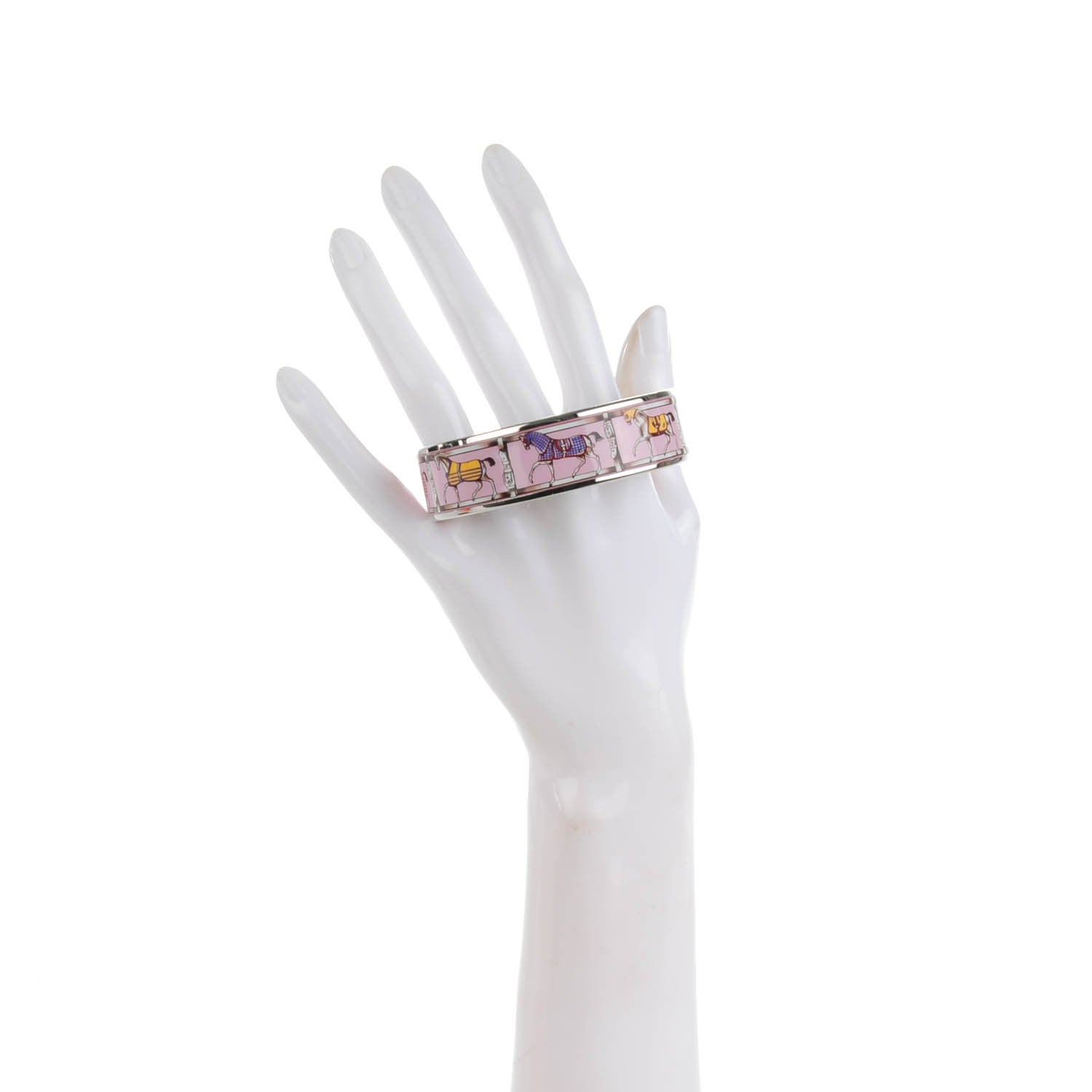 Hermes Enamel Printed Wide Tenues Et Couvertures Bracelet 70 2 of 5
