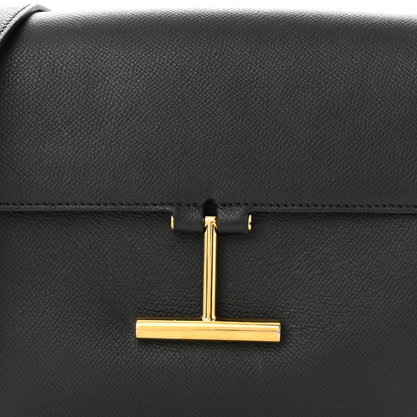 Calfskin Small T Clasp Tara Crossbody Bag Black