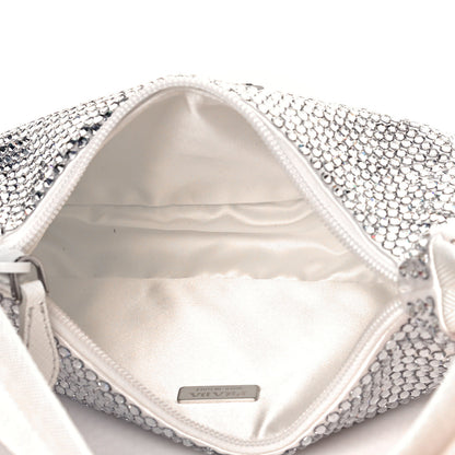 Prada Satin Crystal Mini Re-Edition 2000 Bag White 9 of 12