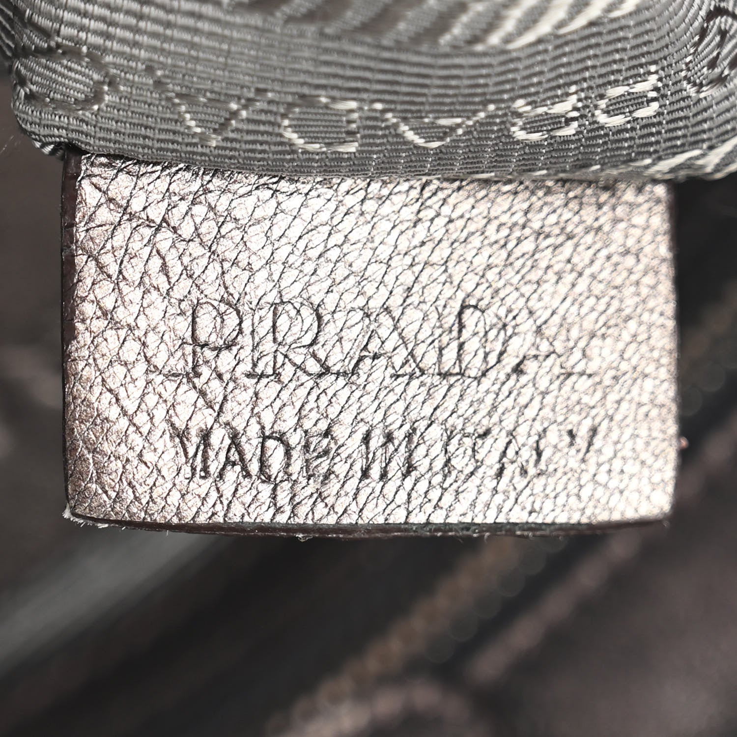 Prada Metallic Nappa Tessuto Nylon Mordore Stripes Tote Ardesia Mord 7 of 10