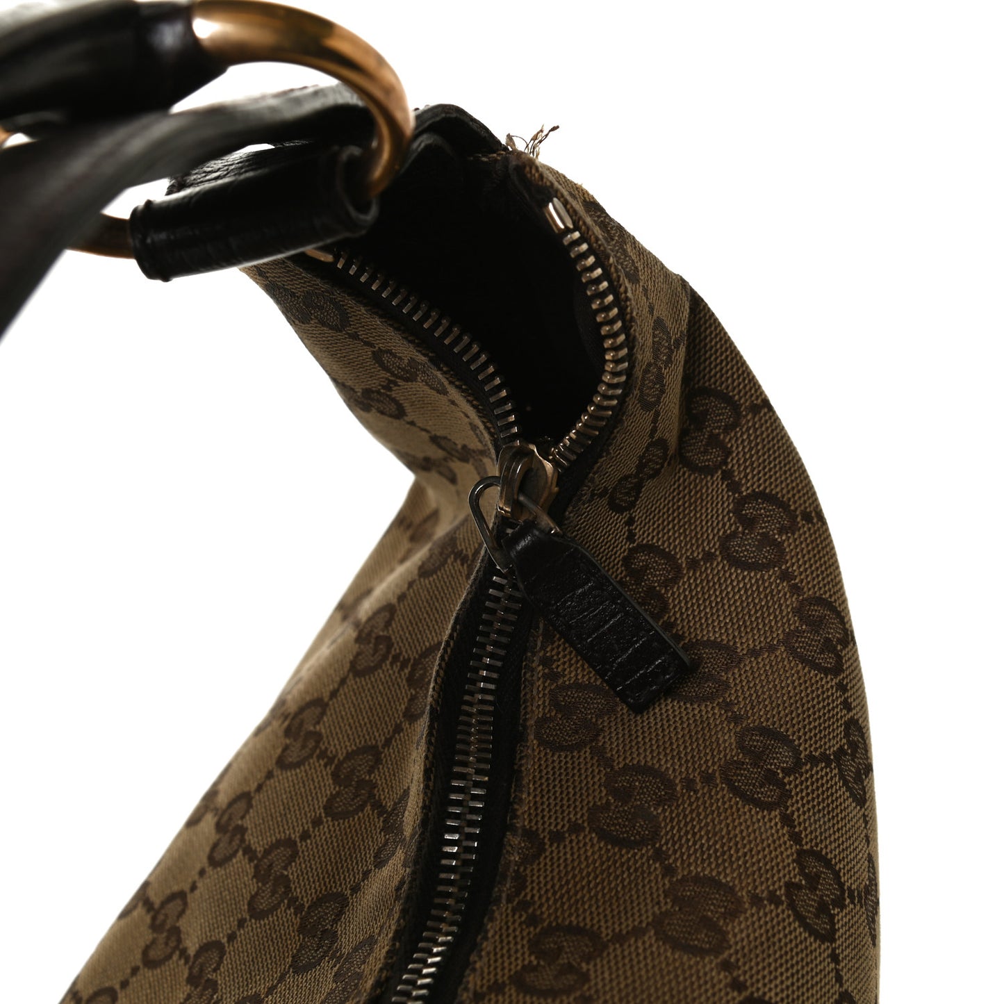 Monogram Medium Horsebit Chain Hobo Dark Brown
