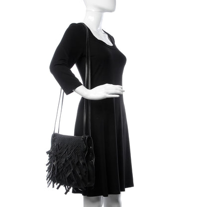 Bottega Veneta Nappa Intrecciato Palio Fringe Messenger Black 2 of 9