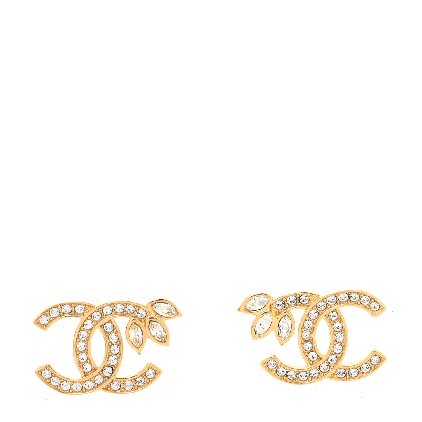 Crystal Wheat CC Earrings Gold