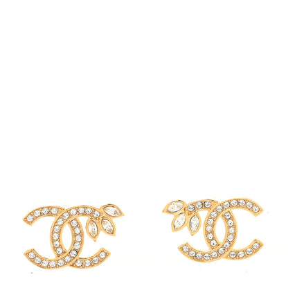 Chanel Crystal Wheat CC Earrings Gold 1 of 4