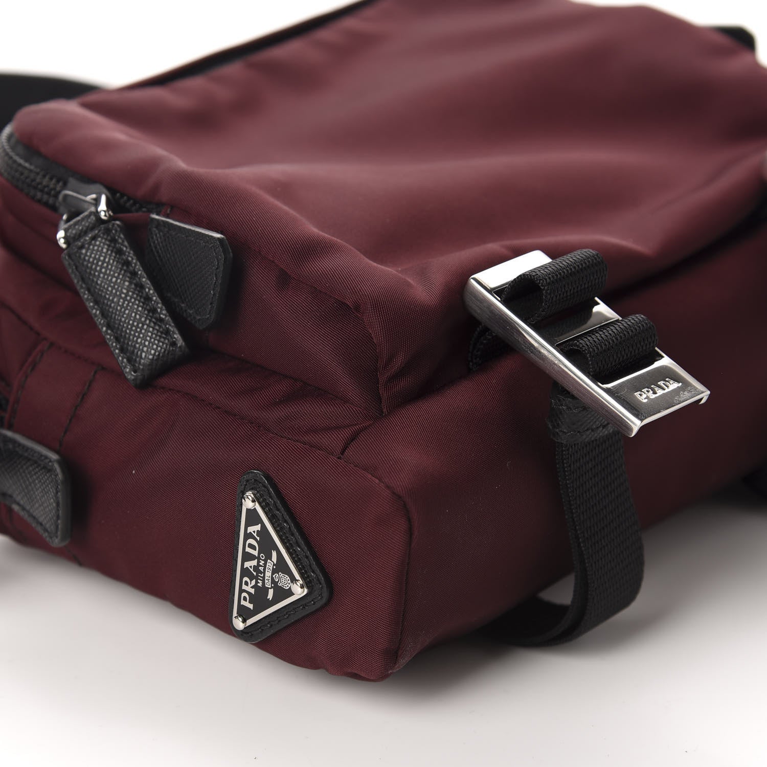 Prada Tessuto Nylon Saffiano Crossbody Granato 6 of 11