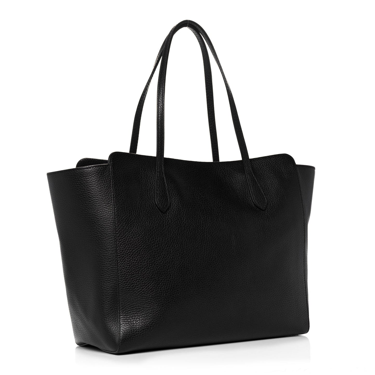 Pebbled Calfskin Medium Swing Tote Black