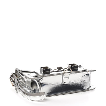 Proenza Schouler Metallic Patent PS11 Wristlet Clutch Silver 4 of 9
