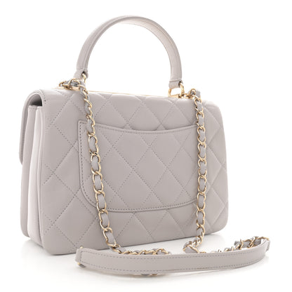 Chanel Lambskin Quilted Small Trendy CC Flap Dual Handle Bag Light Grey 3 of 12
