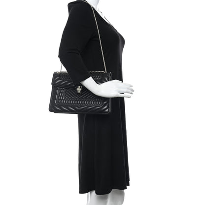 Bulgari Calfskin Quilted Serpenti Forever Shoulder Bag Black 2 of 8