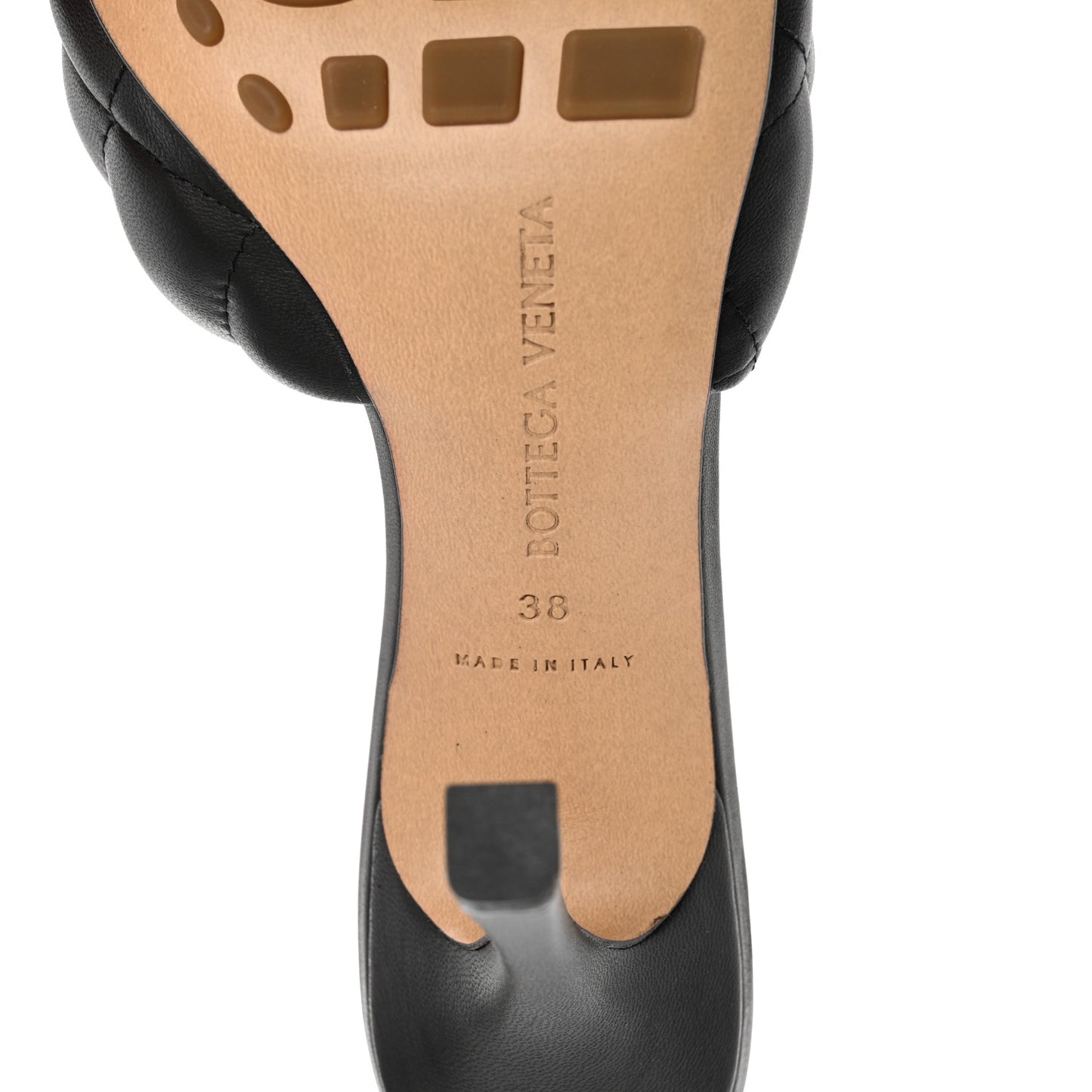 Nappa Matelasse Padded Mule Sandals 38 Black