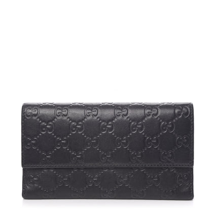 Gucci Guccissima Continental Flap Wallet Black 1 of 16