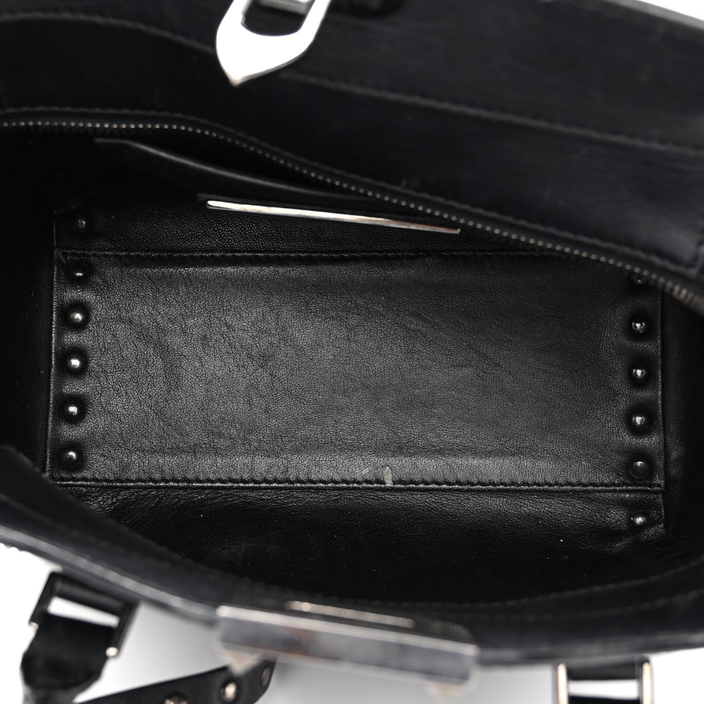 Vitello Mini Rockstud Double Handle Tote Black