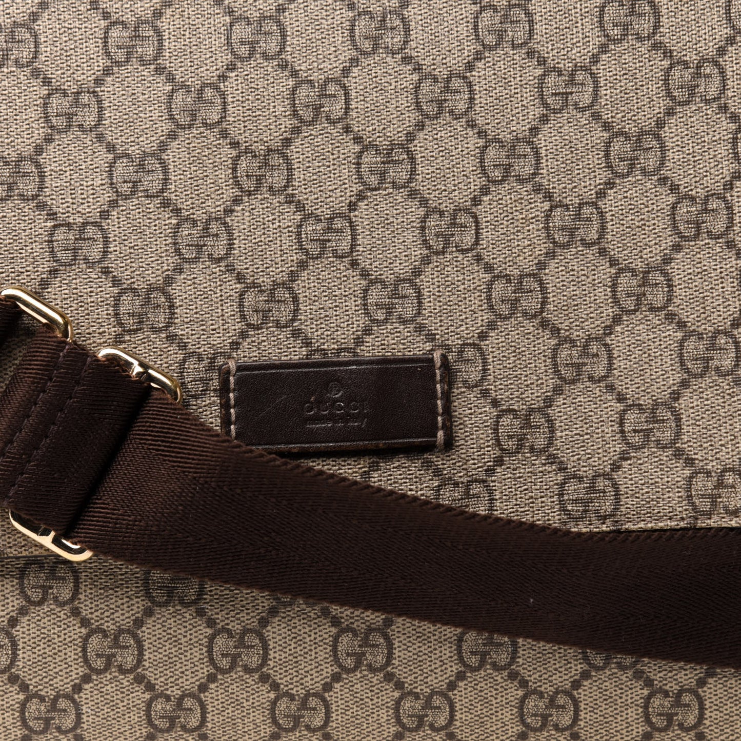 GG Plus Monogram Messenger Diaper Bag Dark Brown