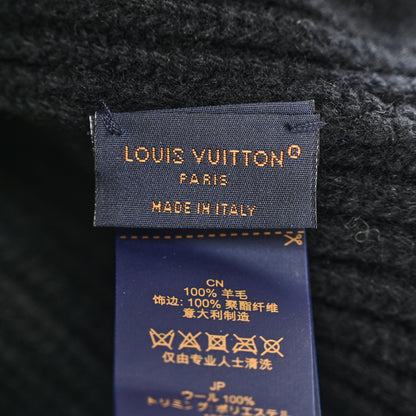 Louis Vuitton Wool Monogram LV Headline Beanie Hat Black 5 of 6