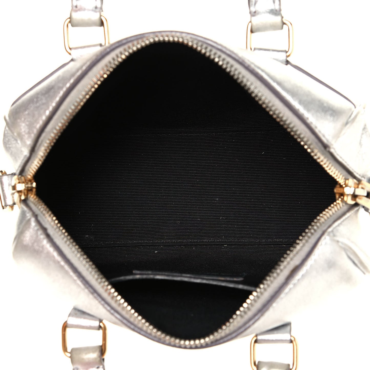 Metallic Calfskin Classic Toy Duffle Silver