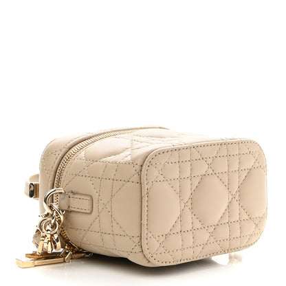 Christian Dior Lambskin Cannage Micro Lady Dior Vanity Case Beige 4 of 11