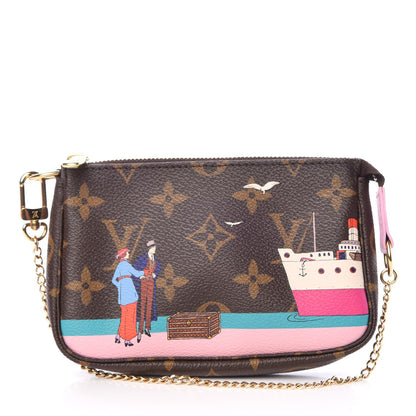 Louis Vuitton Monogram 2016 Christmas Animation Mini Pochette Accessories Rose Ballerine 1 of 8