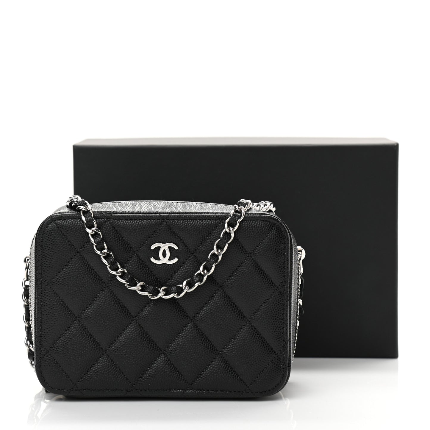 Caviar Quilted Camera Bag Black
