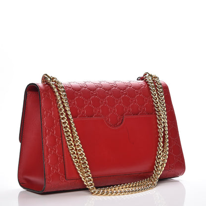 Gucci Guccissima Medium Padlock Shoulder Bag Hibiscus Red 4 of 15