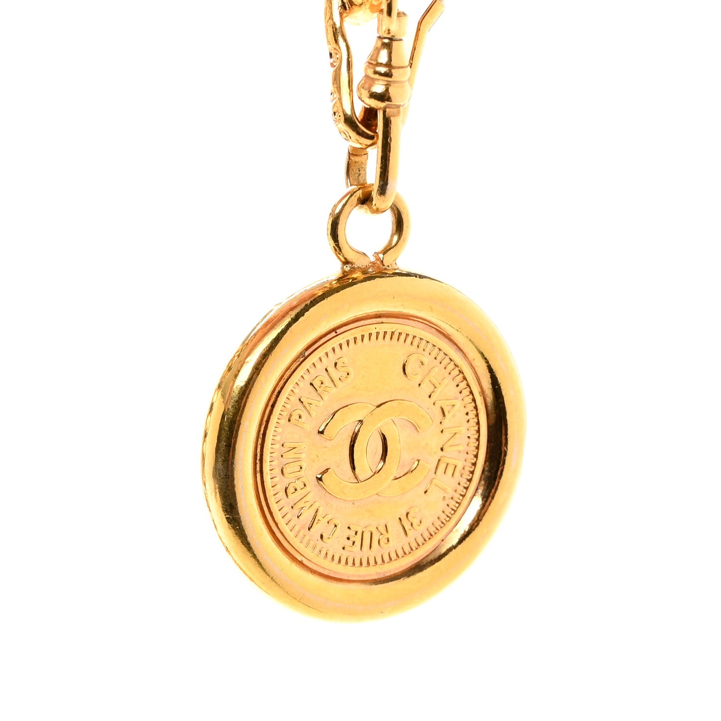 Metal Chain CC Medallion Belt Gold