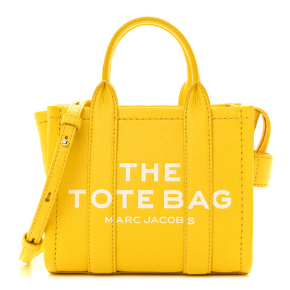 Marc Jacobs Grained Calfskin Micro The Tote Bag Yellow 1 of 10