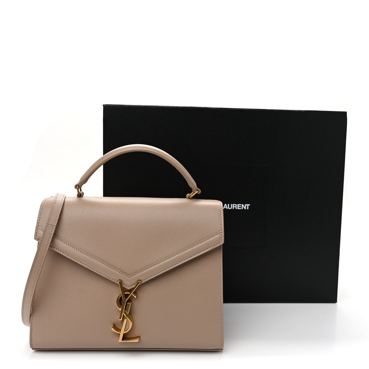 Grain de Poudre Medium Classic Monogram Cassandra Top Handle Dark Beige
