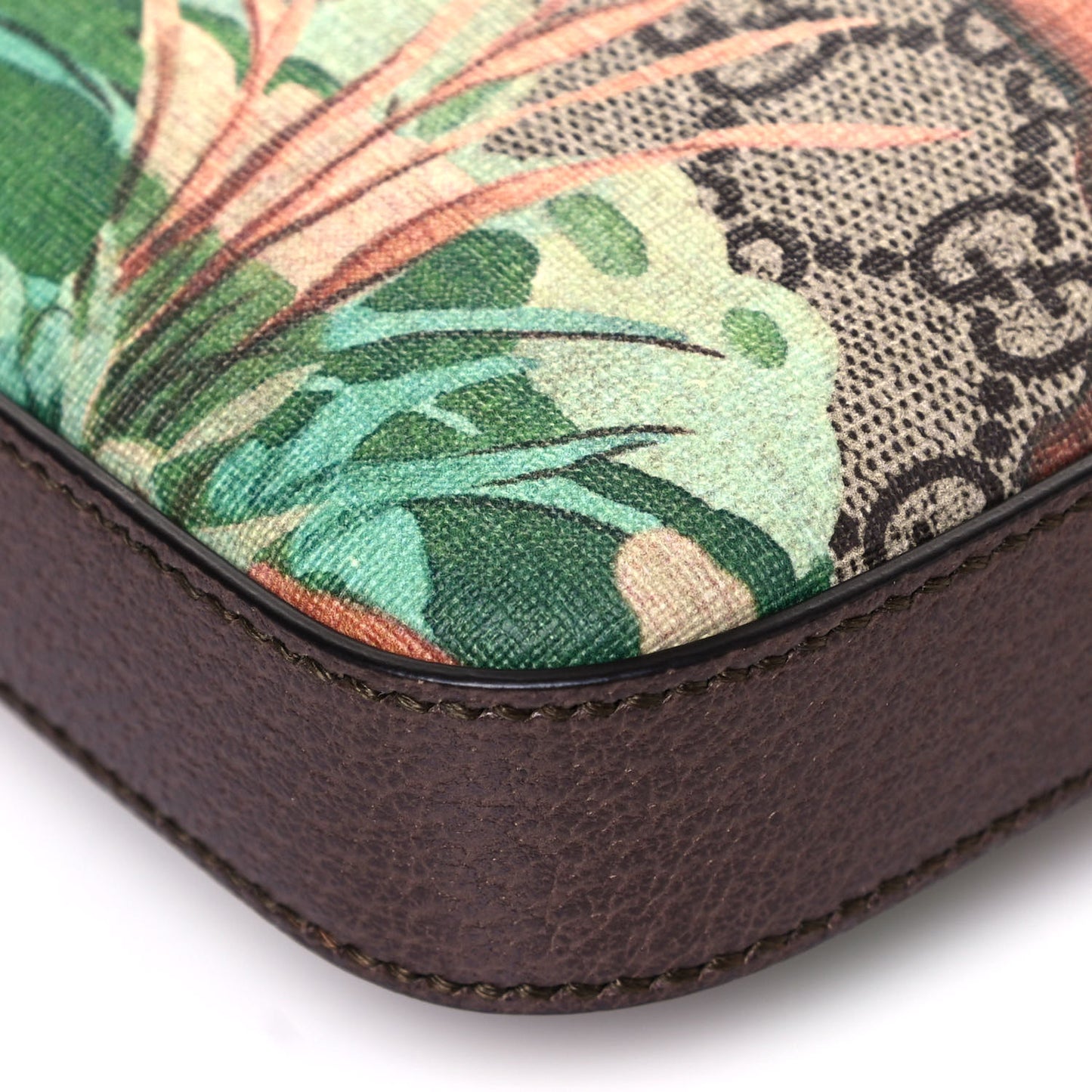 GG Supreme Monogram Tian Web Medium Flat Messenger Beige Multicolor New Acero