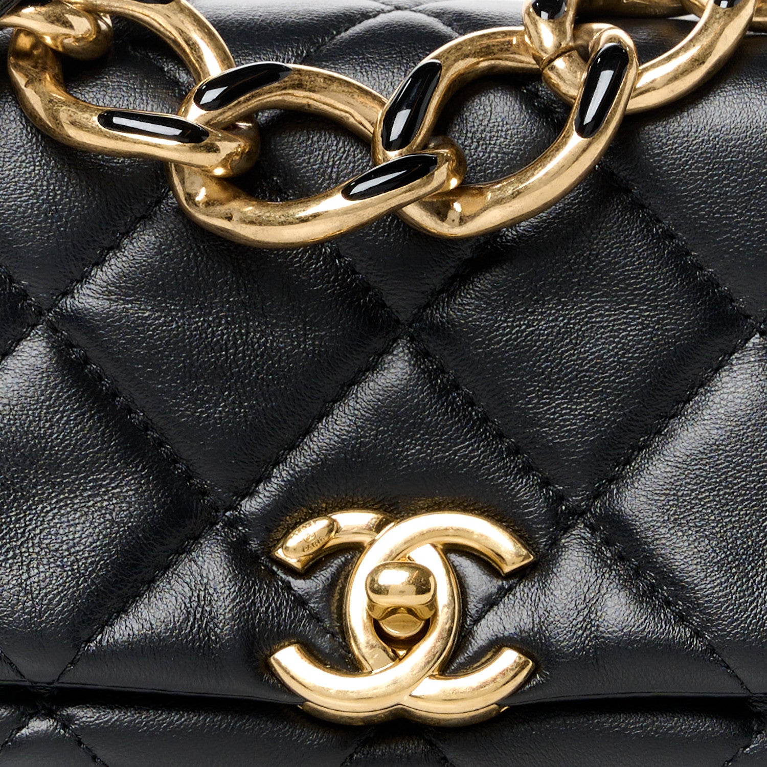 Chanel Lambskin Quilted Mini Color Match Flap Black 8 of 11