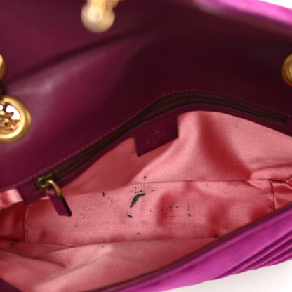 Gucci Velvet Matelasse Small GG Marmont Shoulder Bag Fuchsia Violet Cyclamen 6 of 13
