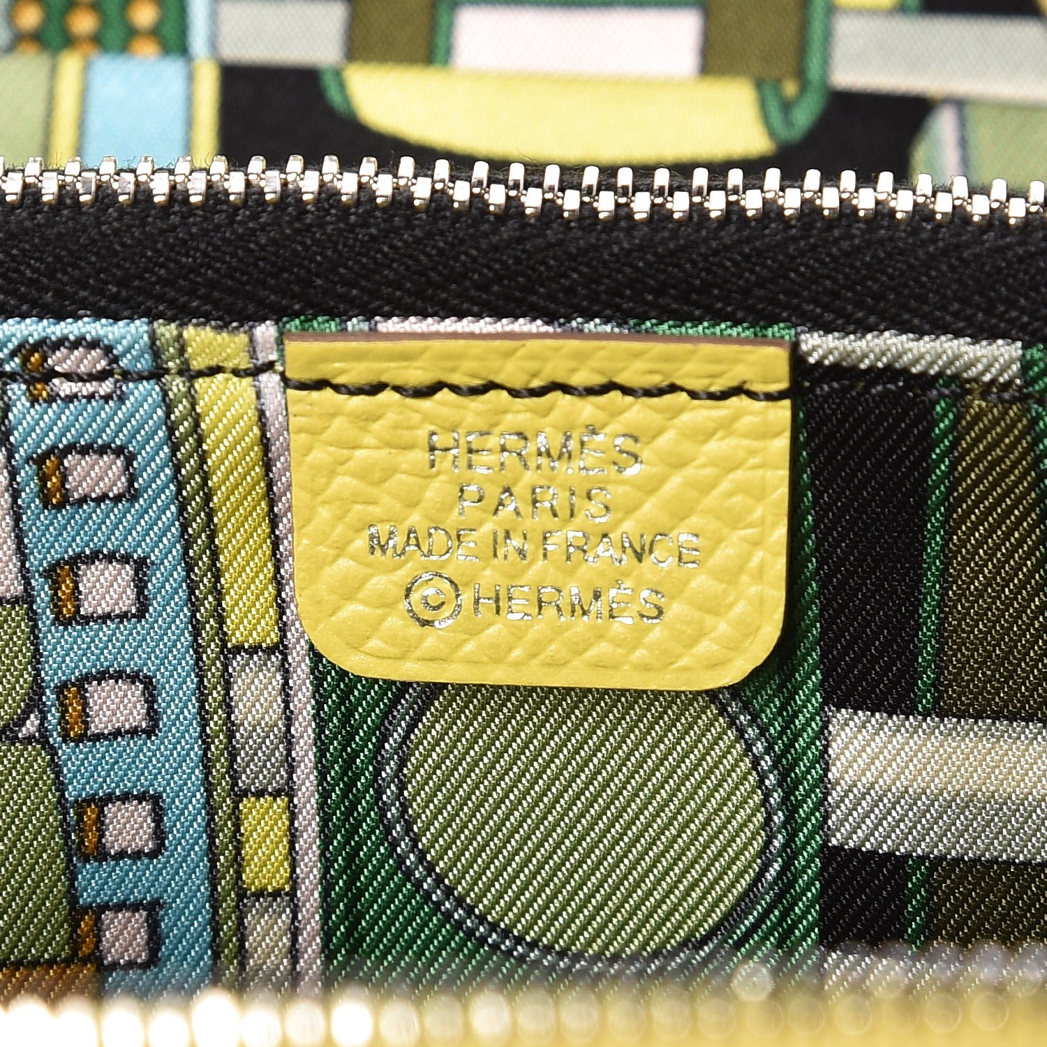 Hermes Epsom Silk'In Compact Wallet Lime Fauve Black 6 of 8
