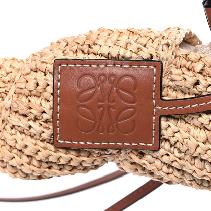 Loewe Calfskin Raffia Paulas Ibiza Tulip Shell Pouch Bag Natural Tan 7 of 9