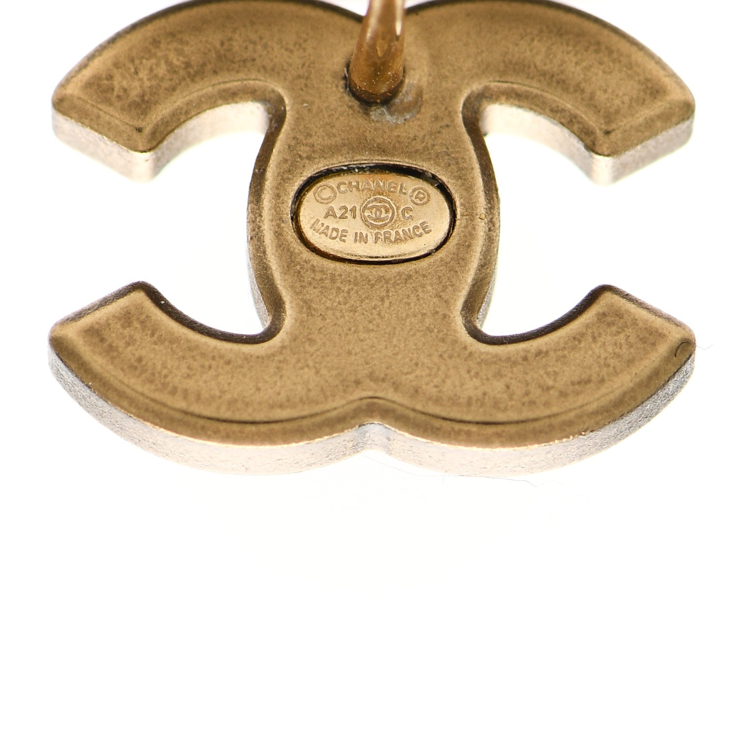 Chanel Crystal CC Earrings Gold 4 of 4