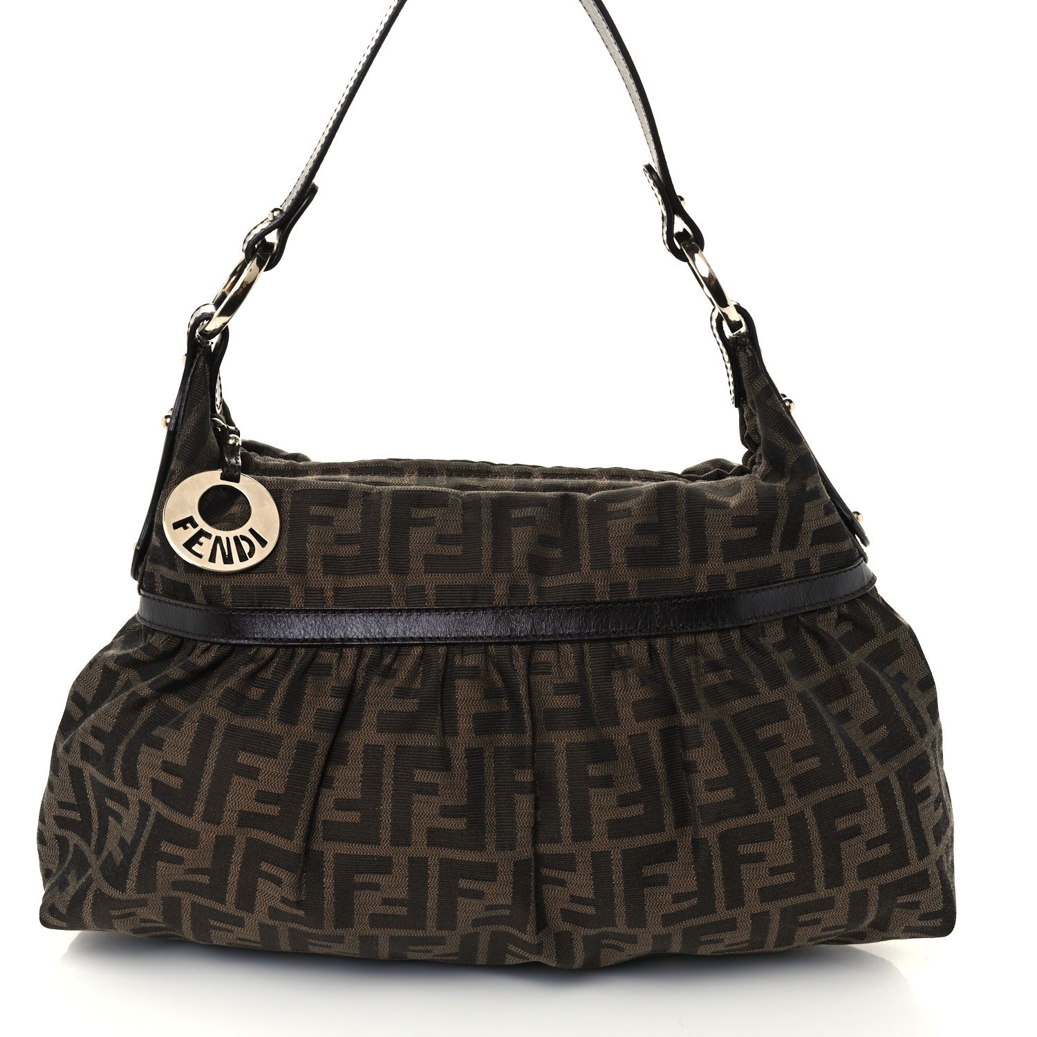 Fendi Zucca Cuoio Lucido Chef Hobo Tobacco Moro 8 of 10