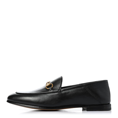 Gucci Lambskin Womens Brixton Horsebit Loafers 37.5 Black 1 of 4