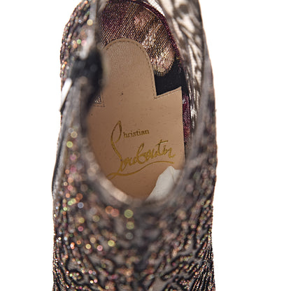 Christian Louboutin Mesh Glitter Nancy Bootie 100 Ankle Boots 39 Black 5 of 8