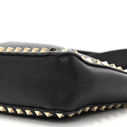 Valentino Garavani Pebbled Calfskin Mini Rockstud Flip-Lock Messenger Bag Black 9 of 14