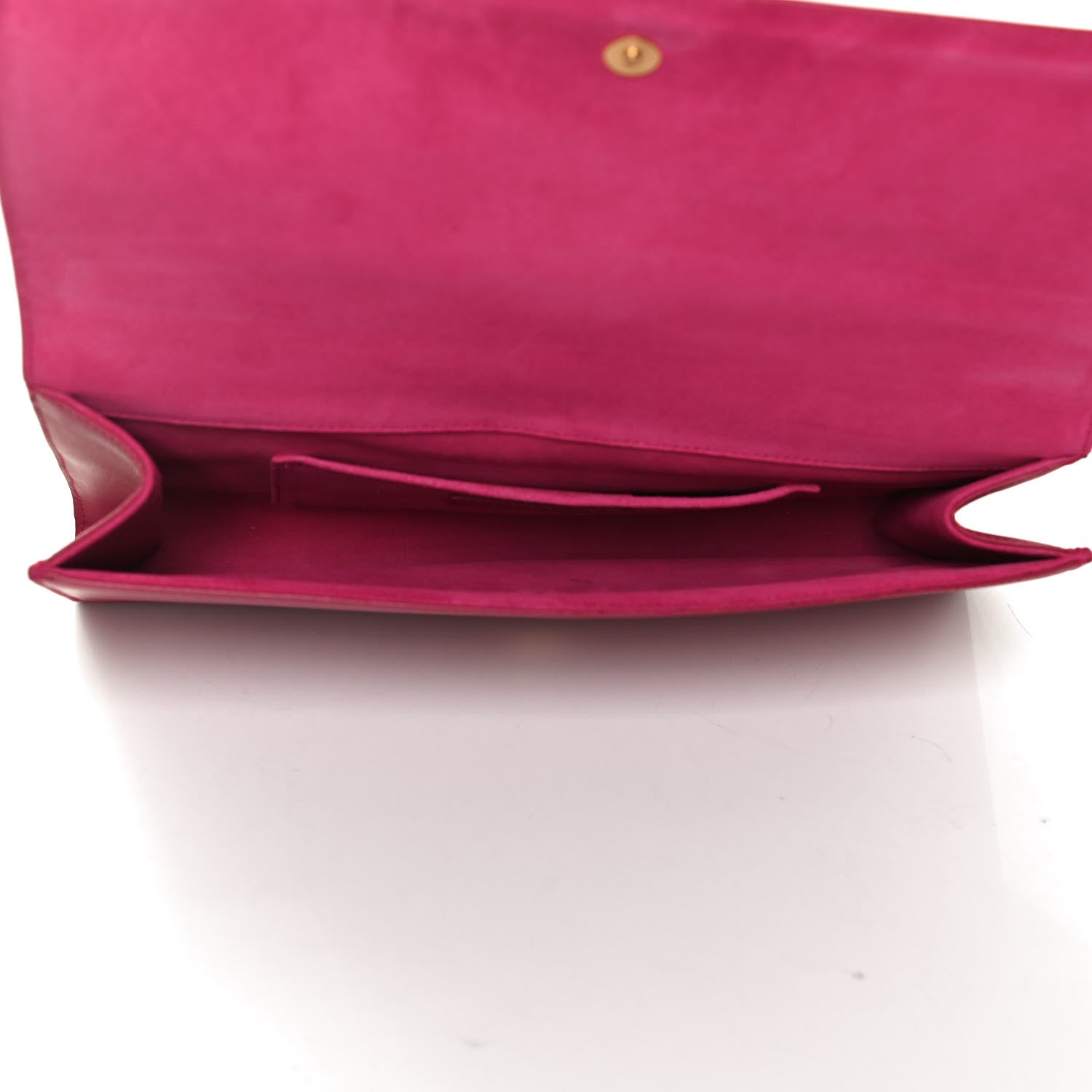 Saint Laurent Calfskin Classic Y Ligne Clutch Fuchsia 5 of 12