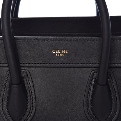 Celine Smooth Calfskin Nano Luggage Black 8 of 11