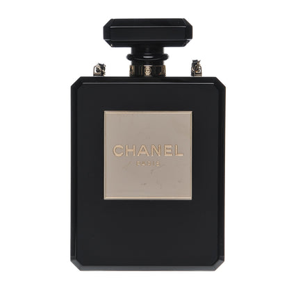 Chanel Plexiglass Perfume Bottle Clutch Black 1 of 9