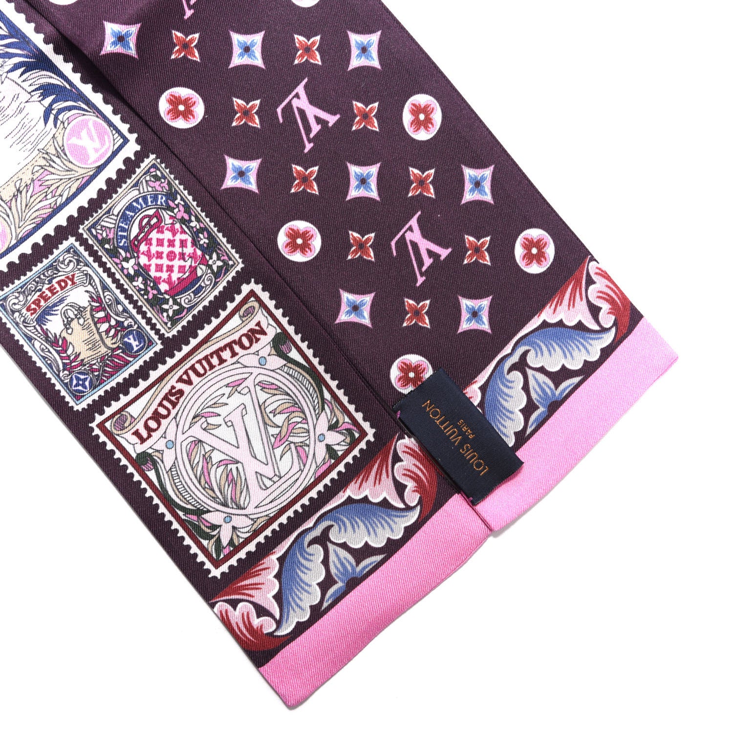 Louis Vuitton Silk Lettre A Louis Bandeau Bordeaux 4 of 4