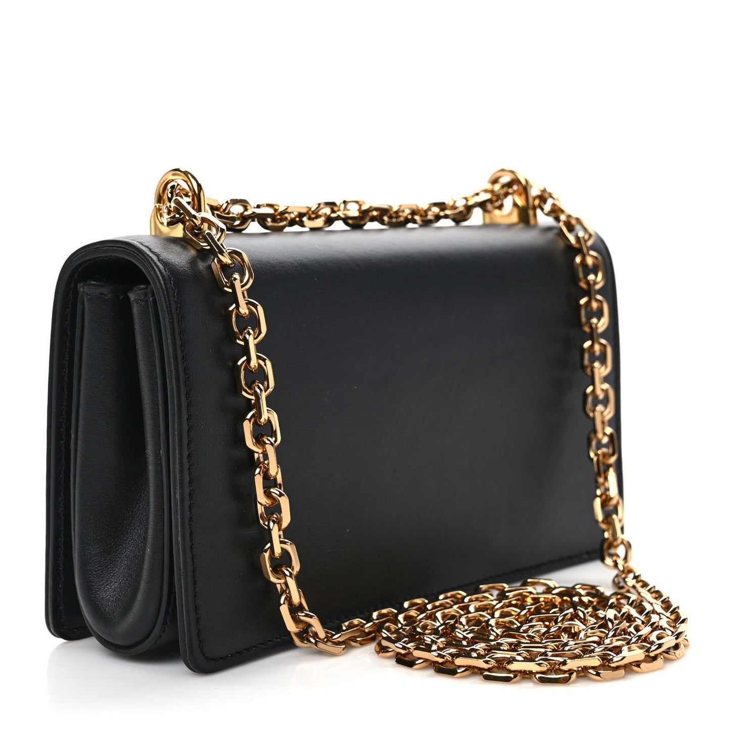 Calfskin DG Girls Phone Shoulder Bag Black