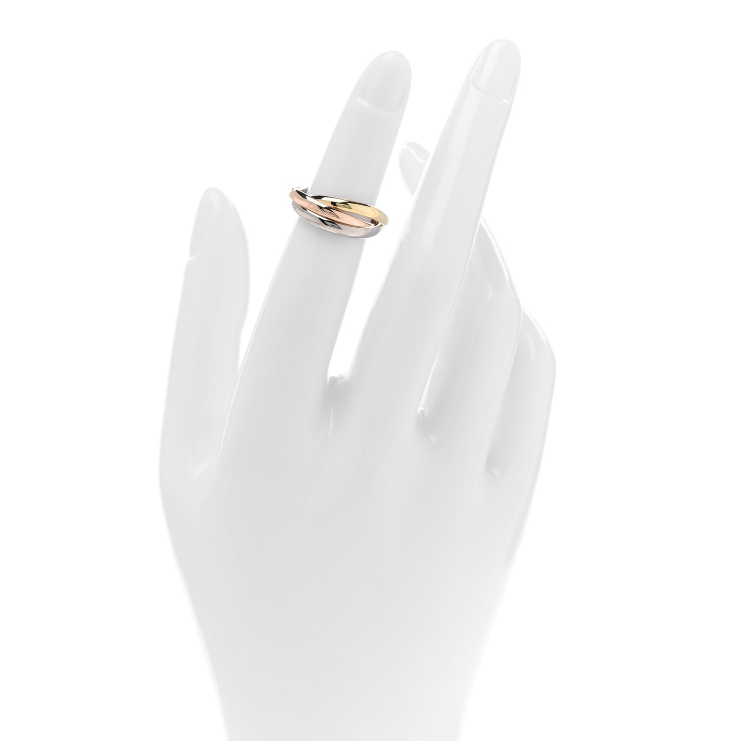 18K Pink Yellow White Gold Small Trinity Ring 48 4.5
